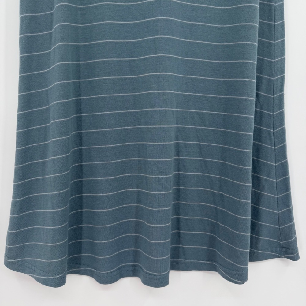 Free Fly Bamboo Striped T-Shirt Dress Blue Gray Raglan Short Sleeve FF-072018 S - Picture 9 of 9